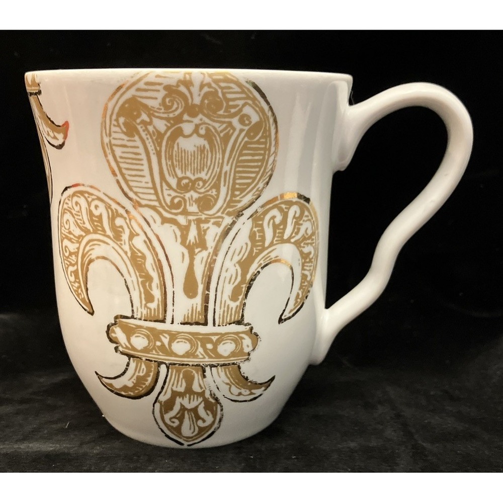 222 FIFTH Fleur De Lis Gold Design Coffee Tea Cup Mug Replacement Piece